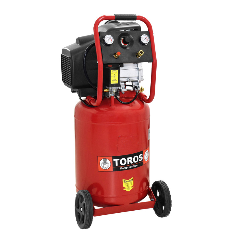 50Lt 2.5HP Κάθετος Αεροσυμπιεστής Μονομπλόκ - TOROS 40121 (Επαγωγικό Μοτέρ - Ελαιολίπαντος)