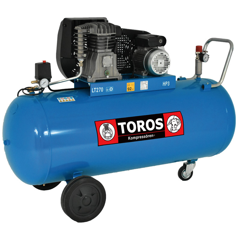 270Lt 3HP Αεροσυμπιεστής Αέρος Blue Line - TOROS 602003 (Με Ιμάντα - 230V)