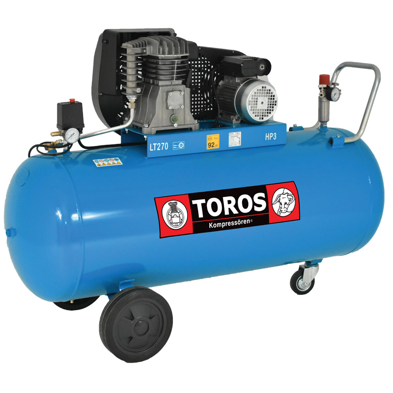 270Lt 5.5HP Αεροσυμπιεστής Αέρος Blue Line - TOROS 602017 (Τριφασικός - Κεφαλή N5)