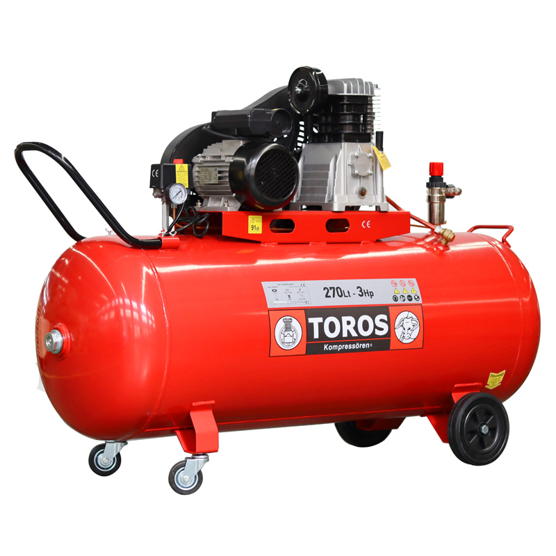 270Lt 3HP Αεροσυμπιεστής Αέρος - TOROS 602041 (Με Ιμάντα - 230V)