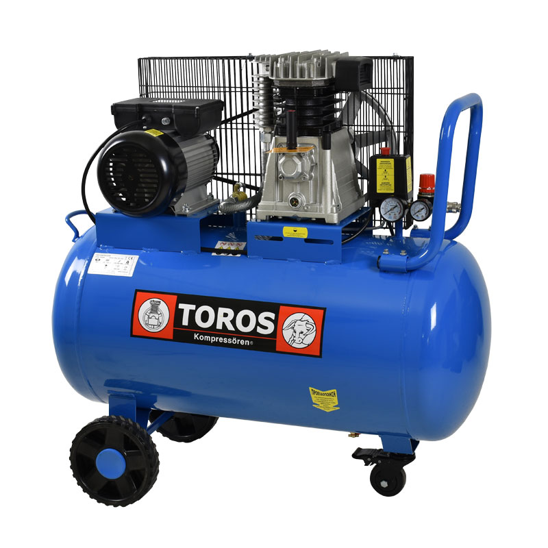 100Lt 3HP Αεροσυμπιεστής Αέρος Blue Series - TOROS 602084 (Με Ιμάντα - 230V)