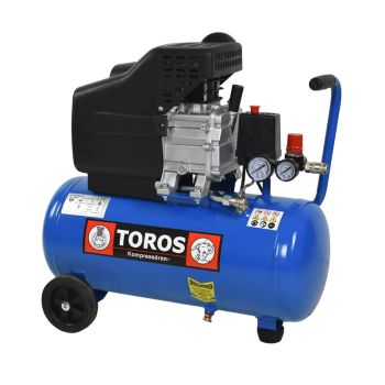 24Lt 2.5HP Αεροσυμπιεστής Μονομπλόκ - TOROS 602081 (Επαγωγικό Μοτέρ - Ελαιολίπαντος)