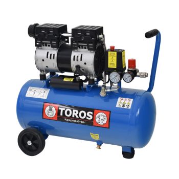 24Lt 1HP Αεροσυμπιεστής Χαμηλού Θορύβου - TOROS 602087 (Brushless - Oil Free)