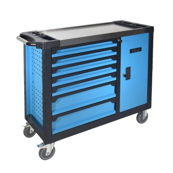 Εργαλειοφορέας Τροχήλατος 7 Συρταριών & Ντουλάπι - BULLE 66438 (Blue Edition - Extra Wide)