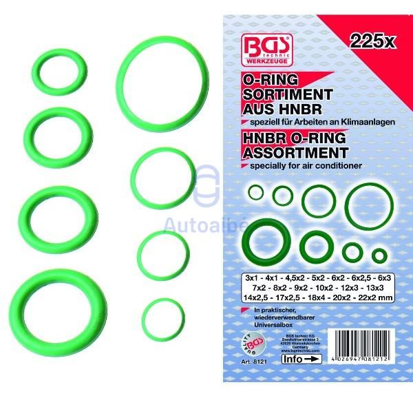Σετ O-Ring Κλιματισμού HNBR 225 Τεμαχίων 8121 BGS Φωτογραφία από Σετ O-Ring Κλιματισμού HNBR 225 Τεμαχίων 8121 BGS